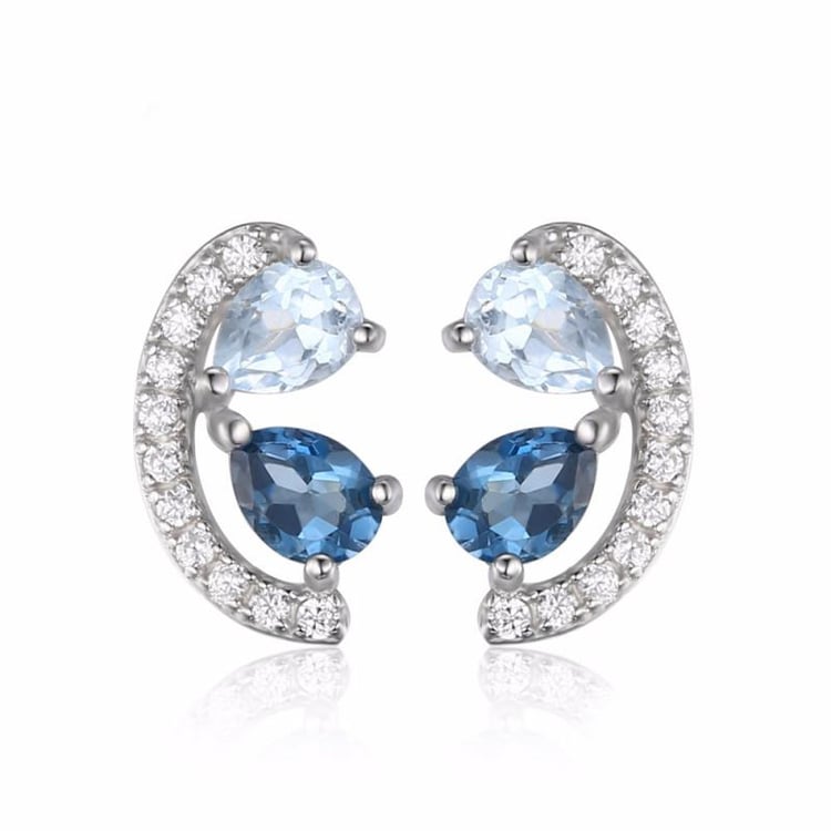Topazové náušnice se zirkony Helah