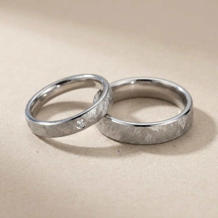Titanové snubní prsteny s diamantem Kylies 168707