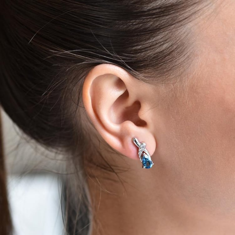 Stříbrné náušnice s topazy 42286