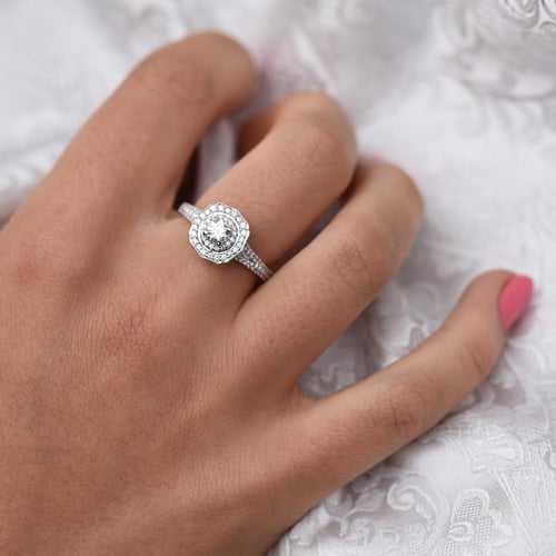 Extravagantní halo zásnubní prsten s lab-grown diamanty Giacomo