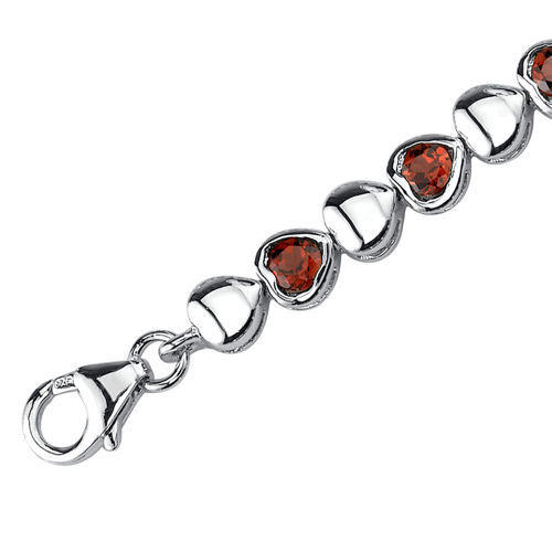 Stříbrný granátový náramek 6240