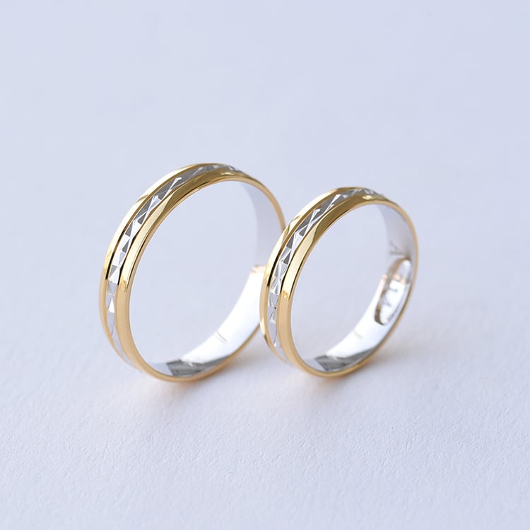 Dvoubarevné snubní prsteny 63797