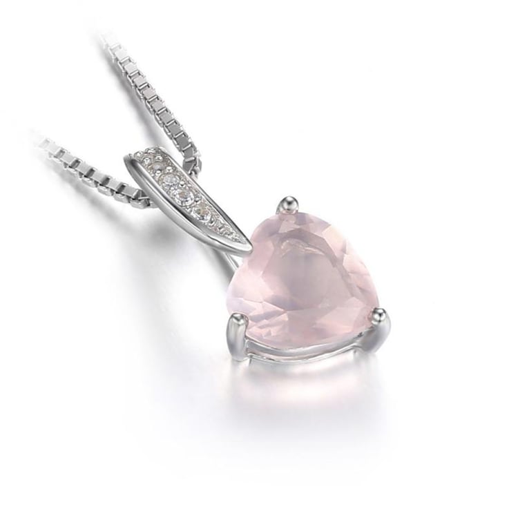 Stříbrný přívěsek s růžovým quartzem 23155