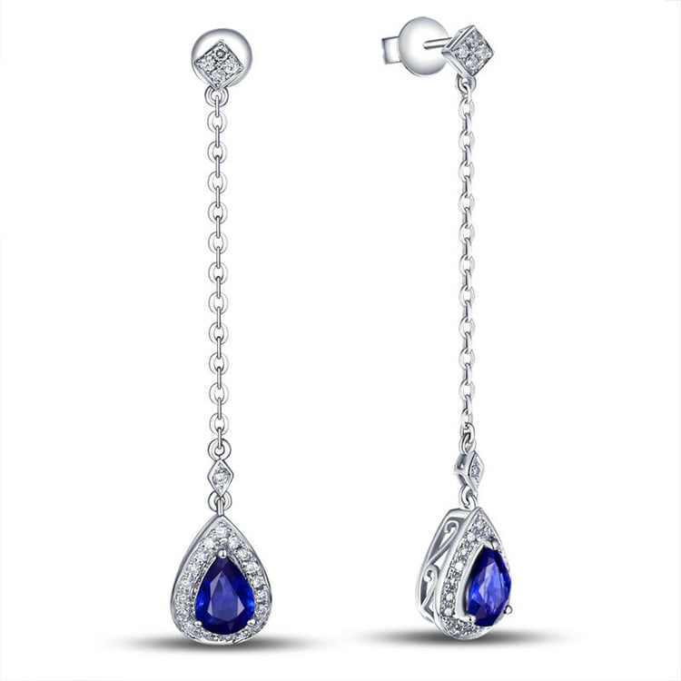 Zlaté safírové náušnice 17009