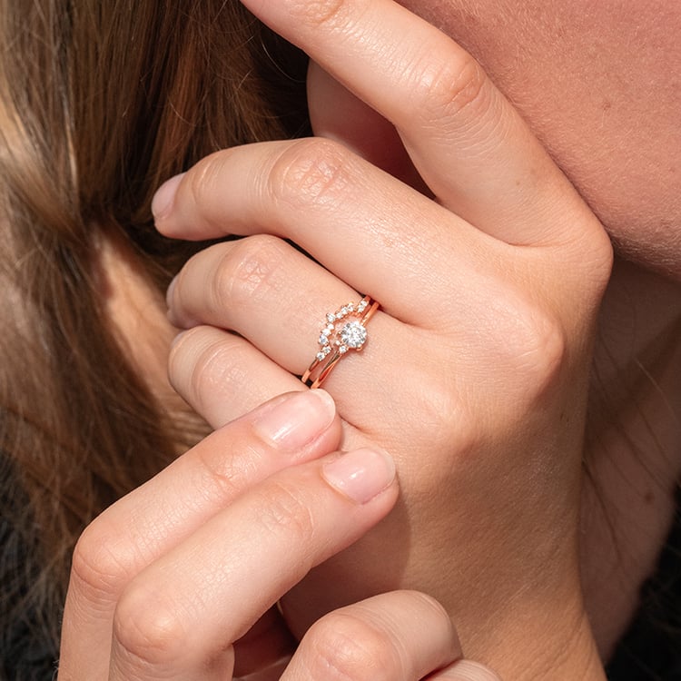 Vykrojený prsten s round lab-grown diamanty Callum 142489