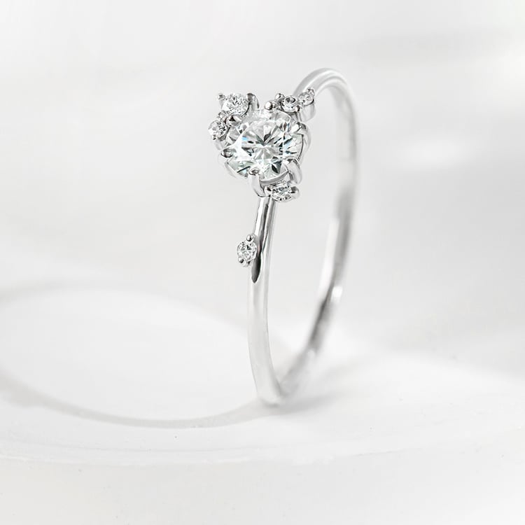 Cluster zásnubní prsten s 0.3ct přírodním diamantem Rosa 161665