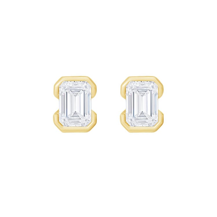 Minimalistické stříbrné náušnice s lab-grown emeraldem Agata 159540