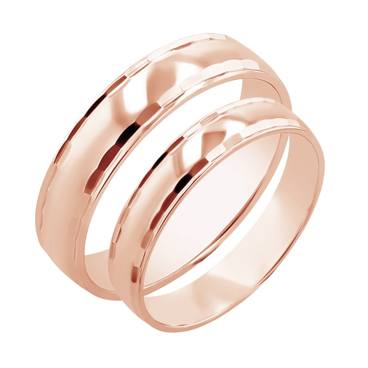 Zlaté snubní prsteny se zdobenými okraji Presca 117270