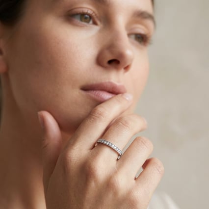 Rozvodový eternity prsten plný lab-grown diamantů Ronan