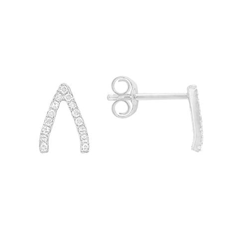 Minimalistické diamantové náušnice Wishbone