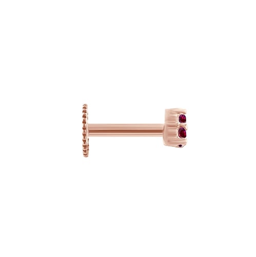 Zlatá piercing náušnice s rubíny Masha