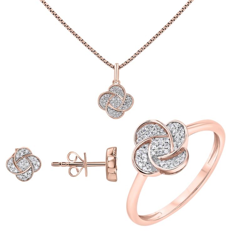 Zlatá kolekce diamantových šperků ve tvaru květu Aster