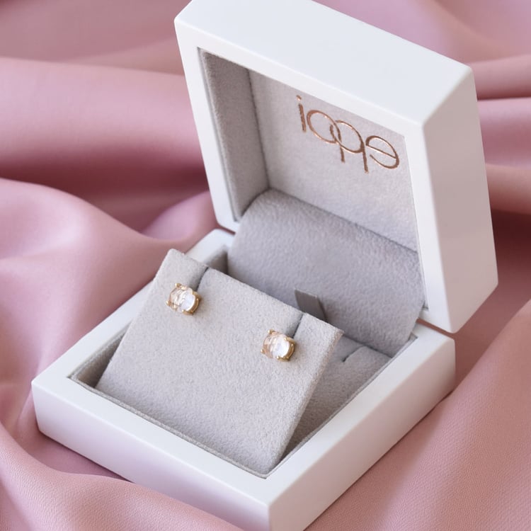 Jemné náušnice s růženíny ze žlutého zlata 79941