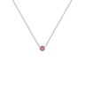 Stříbrný minimalistický náhrdelník s růžovým safírem Glosie