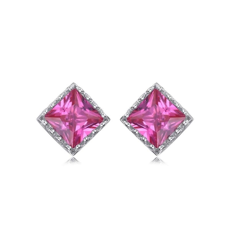 Stříbrné náušnice s princess safíry Doriet