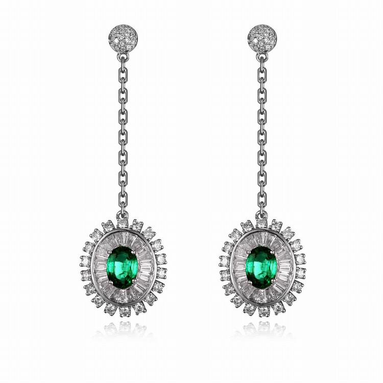 Diamantové náušnice se smaragdy 4762