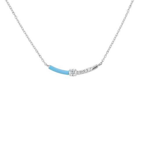 Modrý keramický náhrdelník s diamanty Jamey