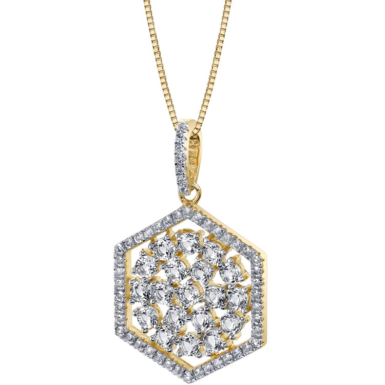 Stříbrný pozlacený náhrdelník s topazy Fidan