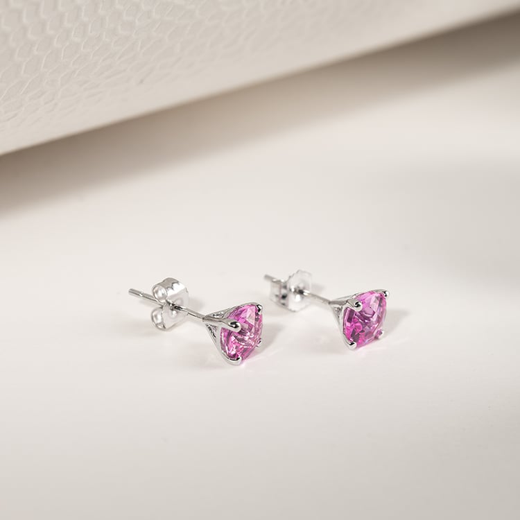 Zlaté náušnice s růžovými safíry Hulda 134895