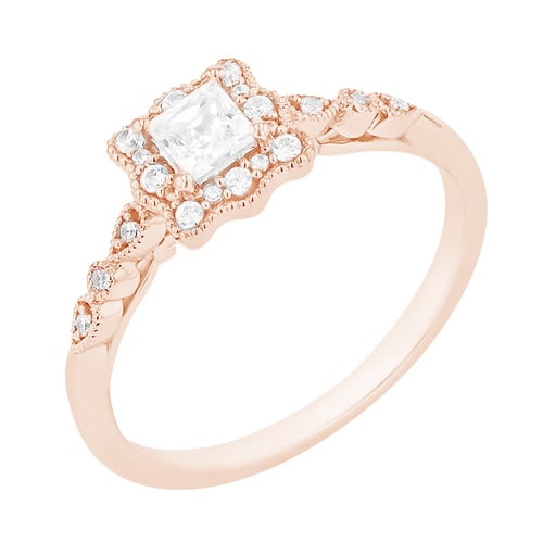 Vintage prsten s lab-grown diamanty Venera