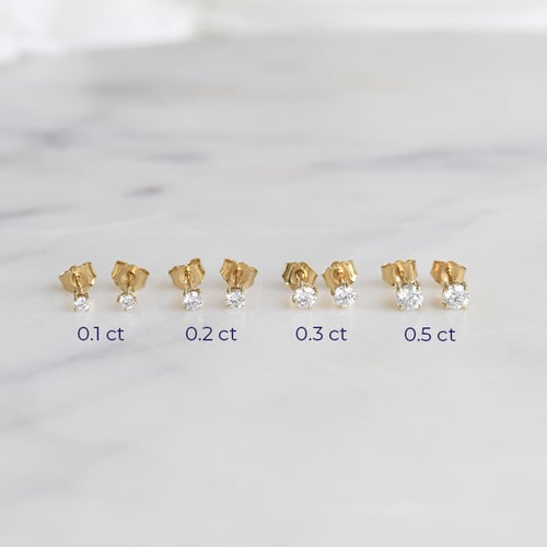 Stříbrné náušnice s výběrem karátové váhy lab-grown diamantů Roth