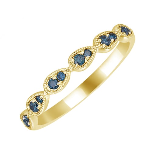 Eternity prsten ze zlata s modrými diamanty Lacy