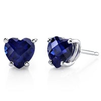 Zlaté safírové náušnice ve tvaru srdce Kaciah