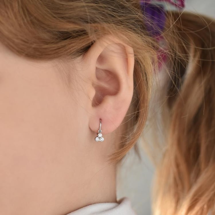 Zlaté dětské náušnice s moissanity Jasmine 105021