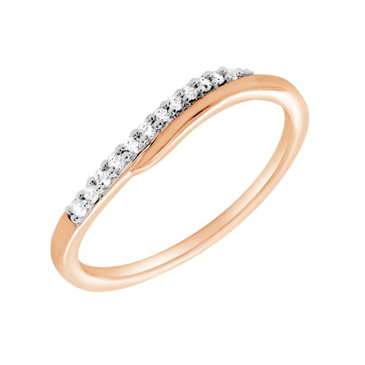 Atypicky zvlněný zlatý prsten s lab-grown diamanty Vide 162428