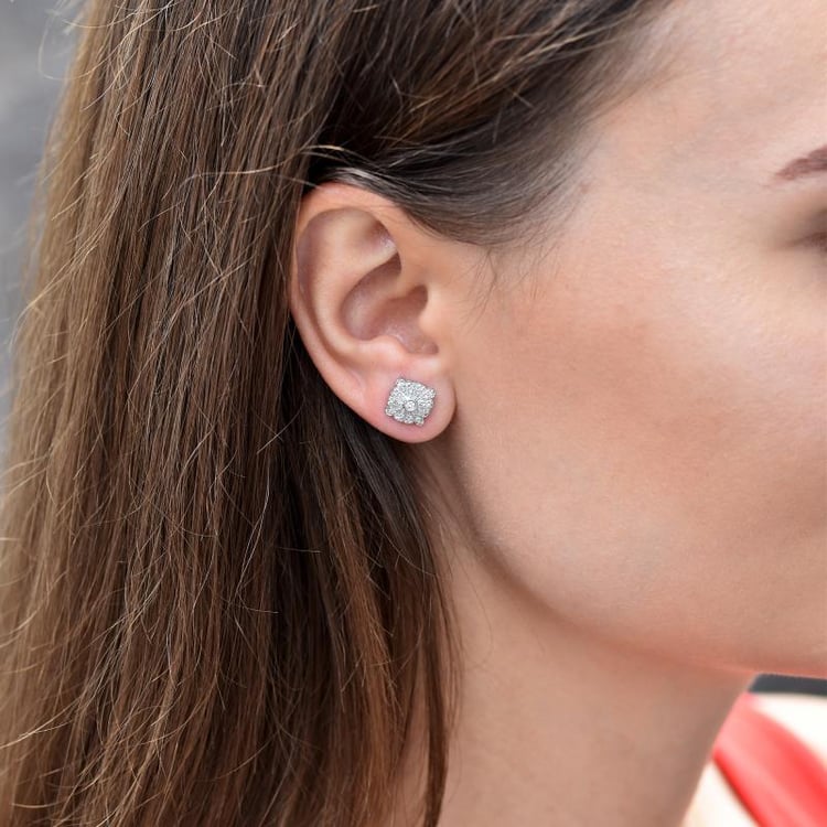 Stříbrné náušnice plné lab-grown diamantů Jodene 104059