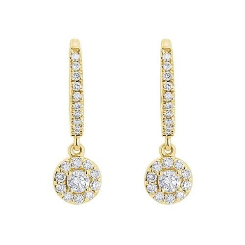 Stříbrné kruhové náušnice s 0.09ct přírodním diamantem Namita