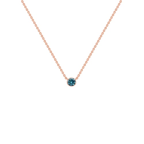 Stříbrný minimalistický náhrdelník s modrým diamantem Glosie