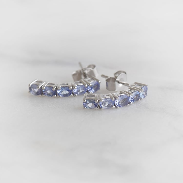 Fialové tanzanitové náušnice 92190