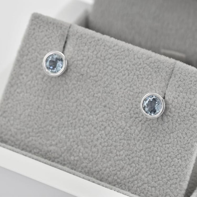 Bezel náušnice s akvamaríny Wetty 40347