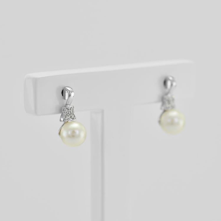 Náušnice s diamanty z bílého zlata 44971