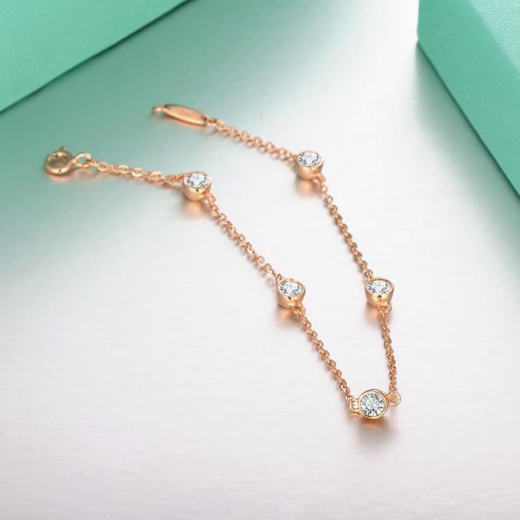 Stříbrný pozlacený náramek Diza 7484