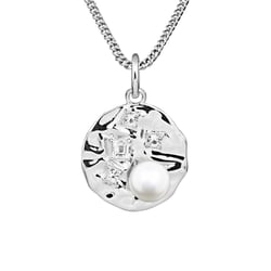 Stříbrný perlový přívěsek s bílými topazy Alex