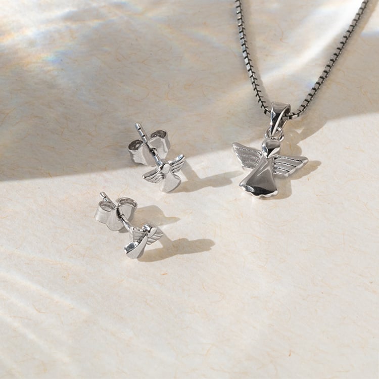 Stříbrné náušnice s anděly 140333