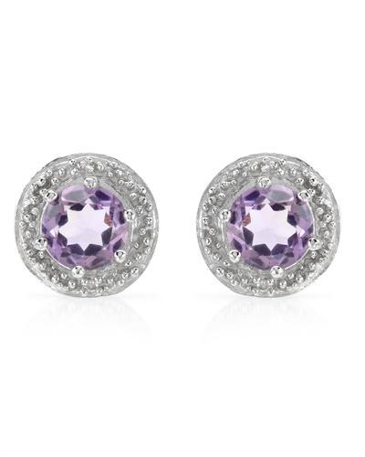 Ametystové náušnice s diamanty