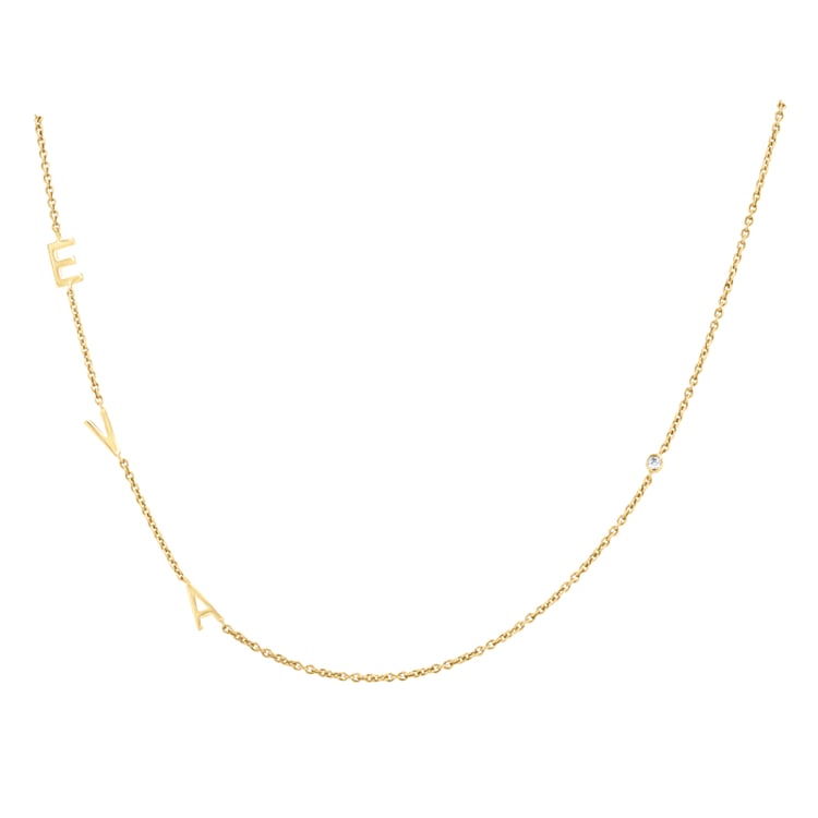 Náhrdelník se 3 písmenky podle vaší volby a diamantem Lupe