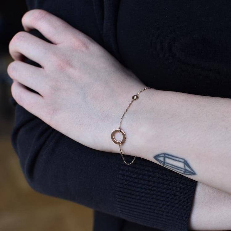 Zlatý fashion náramek s diamantem Virginia 30549