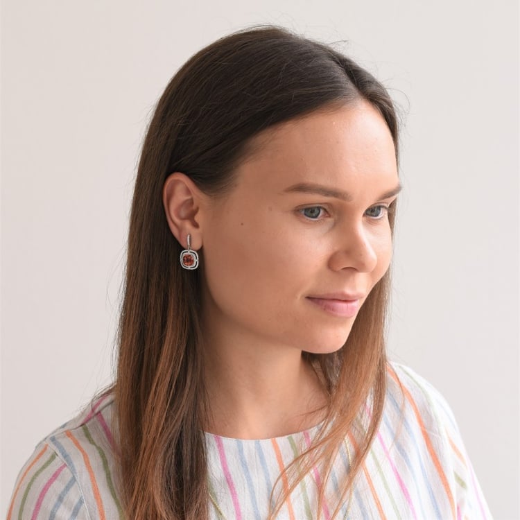 Stříbrné náušnice se safíry 65798