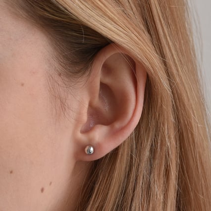 Kuličkové náušnice ze 14k bílého zlata Heidy