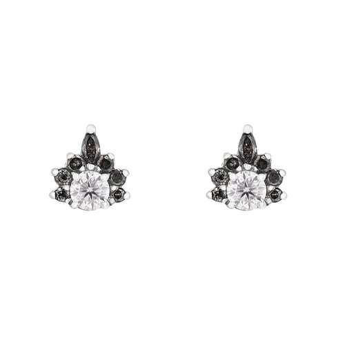 Náušnice s moissanity a salt and pepper diamanty Kruno