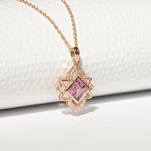 Turmalínový přívěsek s diamanty Kieran