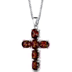 Stříbrný křížek s granáty Nafosa