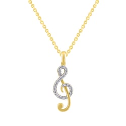 Zlatý přívěsek s lab-grown diamantem ve tvaru houslového klíče Loena