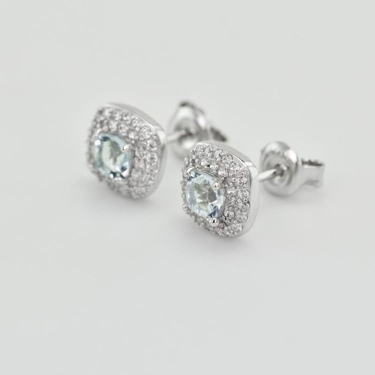 Stříbrné náušnice s akvamaríny 23323