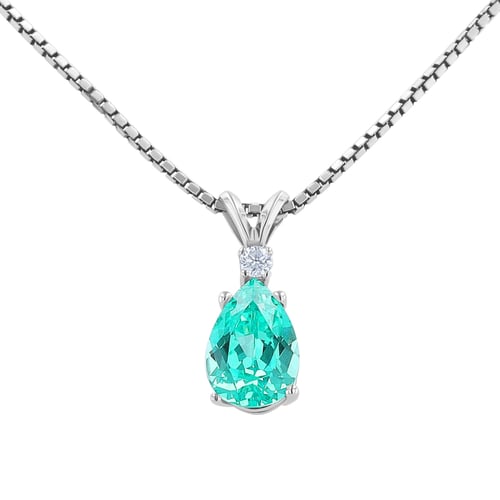 Sada šperků s pear lab-grown paraiba turmalínem Ademir