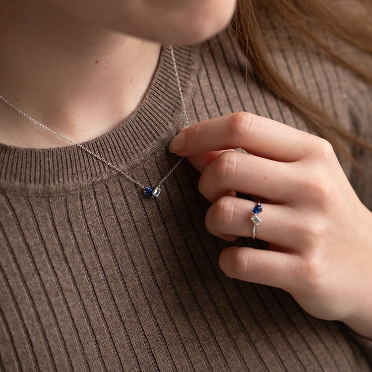 Kolekce šperků Toi et Moi s lab-grown diamantem a safírem Querida 134814